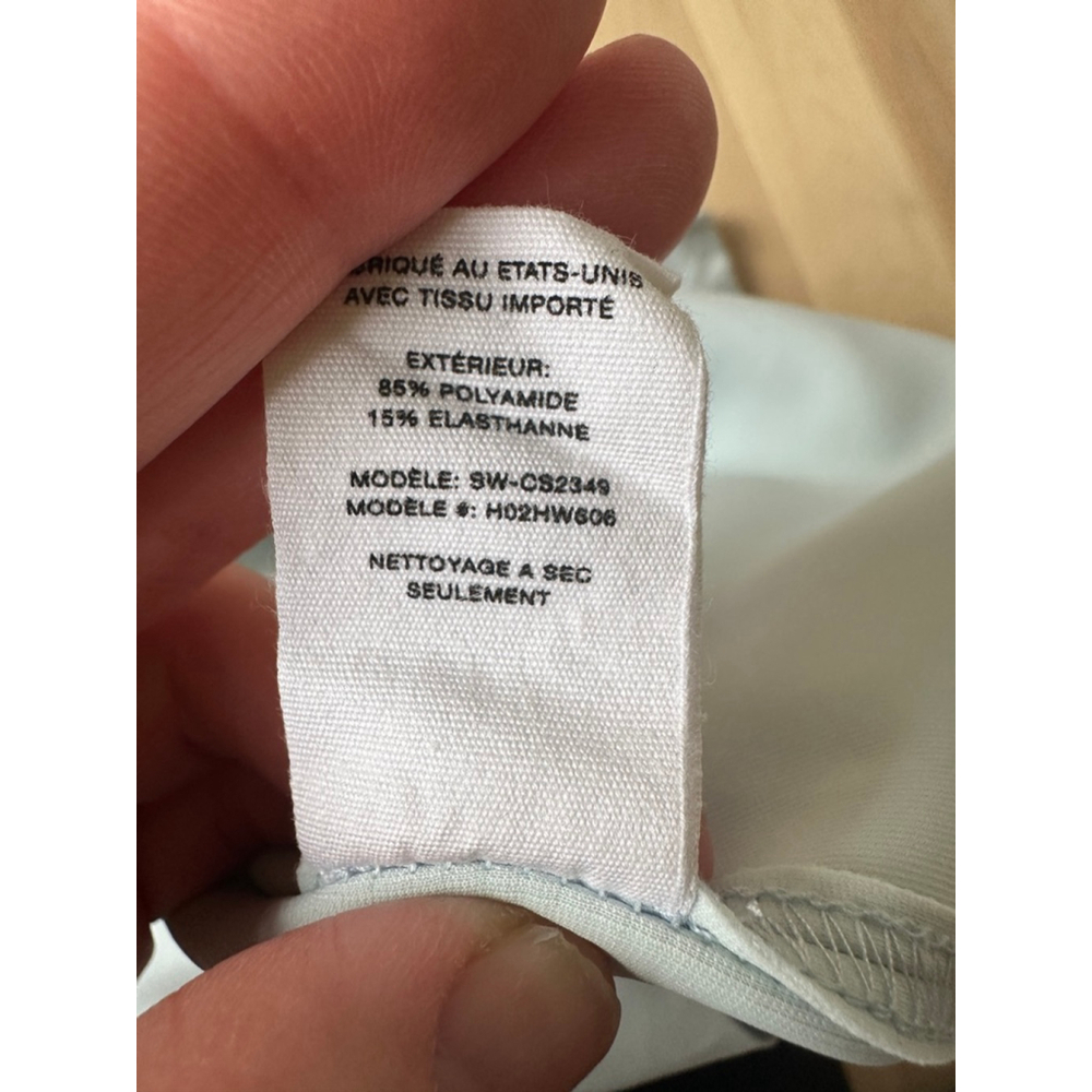 HELMUT LANG Light Blue Off-Shoulder Bodycon Dress S – Made in USA Designer Minim - Picture 9 of 10